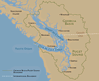 map of Georgia Basin - Puget Sound airshed