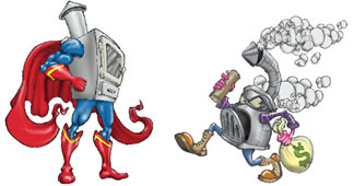 Super Stove and Belcher characters