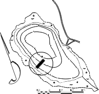 FIGURE 1. Location of Ferguson Lake gill net set, August 16-17, 1999.