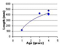 FIGURE 3. Age vs. length of brook trout in Ferguson Lake