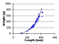 Trapping Lake length weight regression