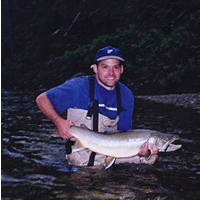 MOE Staff with captured Bull Trout