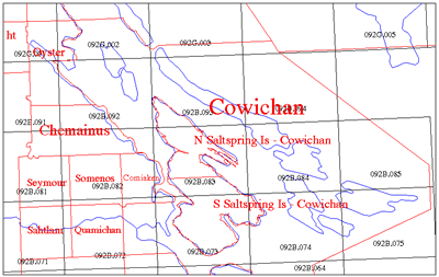 Cowichan area map