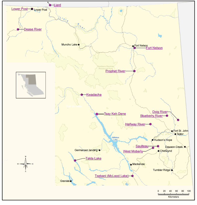 Map of First Nations by Region: Region 6