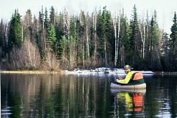 Fisherman on lake