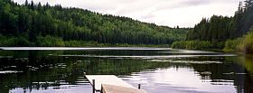 PHOTO 8. Panoramic view of Camp Lake, August 11, 1999.