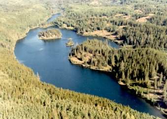 PHOTO 2. Aerial view of Camp Lake, looking northwest. 1985.
