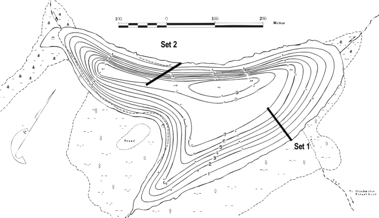 FIGURE 1. Location of Nelson Lake gill net set, July 14 & 15, 1999