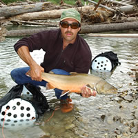 MOE Staff with captured Bull Trout