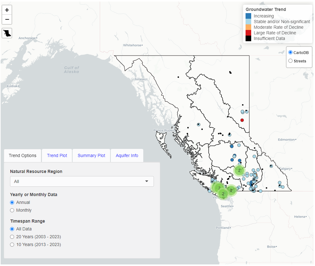 Image of interactive groundwater levels visualization